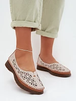 Dámské krajkové baleríny z přírodní kůže Sergio Leone SP-006 šedé