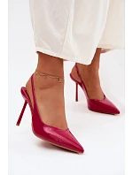 Lakované lodičky sandály z umělé kůže fuchsiové model 22122743 - Boto