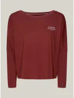 Dámske tričko s dlhým rukávom UW0UW04153 DW5 bordová - Tommy Hilfiger