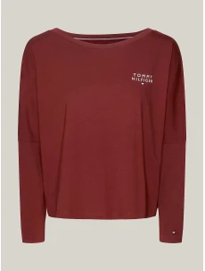 Dámske tričko s dlhým rukávom UW0UW04153 DW5 bordová - Tommy Hilfiger