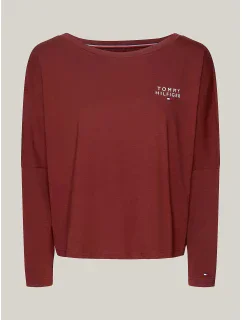 Dámske tričko s dlhým rukávom UW0UW04153 DW5 bordová - Tommy Hilfiger