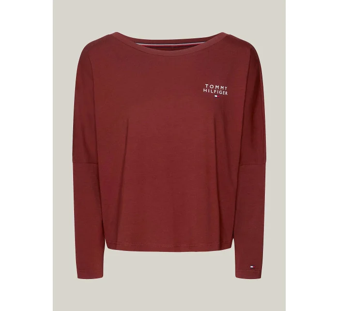 Dámske tričko s dlhým rukávom UW0UW04153 DW5 bordová - Tommy Hilfiger