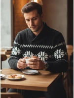 Pánsky čierny sveter FashionStreet WX2268 Pánsky čierny sveter FashionStreet WX2268