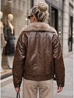Kurtka damska zimowa z i z futerkiem brązowa model 22386909 - FashionStreet