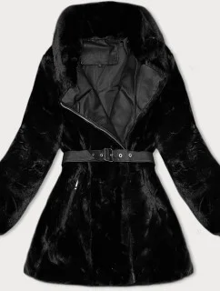 Černá dámská kožešinová bunda model 21247149 - J.STYLE