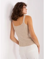 Béžový dámsky dvojdielny set - top a sveter (8019)