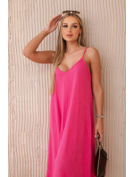 Mušelínové šaty na ramínka růžový