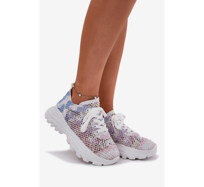 Sneakersy Damskie Z Szydełkową Cholewką Multikolor Jelhiris Sneakersy Damskie Z Szydełkową Cholewką Multikolor Jelhiris