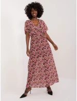 Sukienka DHJ SK model 20105407 czarno różowy - FPrice Sukienka DHJ SK model 20105407 czarno różowy - FPrice