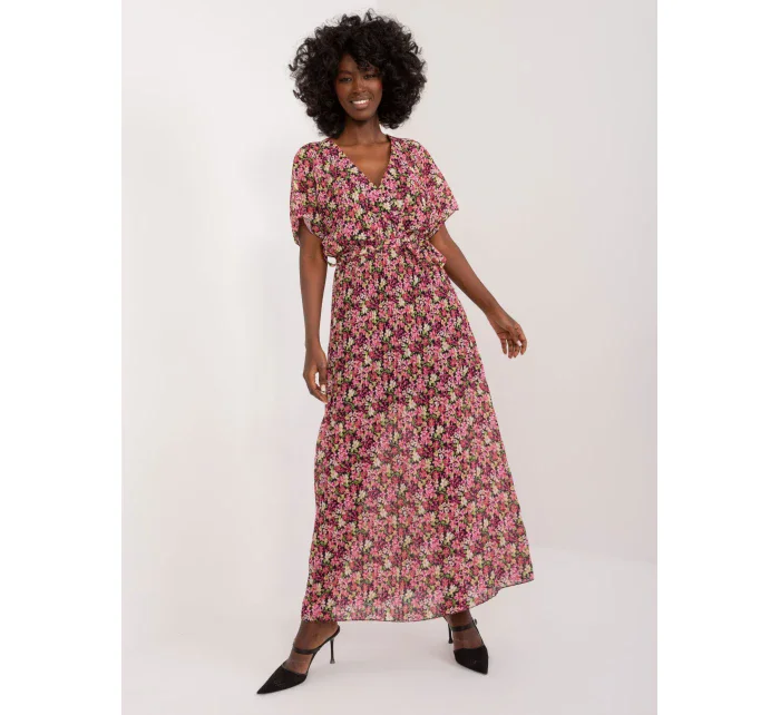 Sukienka DHJ SK model 20105407 czarno różowy - FPrice Sukienka DHJ SK model 20105407 czarno różowy - FPrice