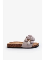 Dámské pantofle s ozdobami šedá Bunlia Dámské pantofle s ozdobami šedá Bunlia