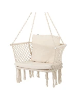 ZÁVESNÉ SEDADLO HAMMOCK Čapí hniezdo 78x64CM ECRU