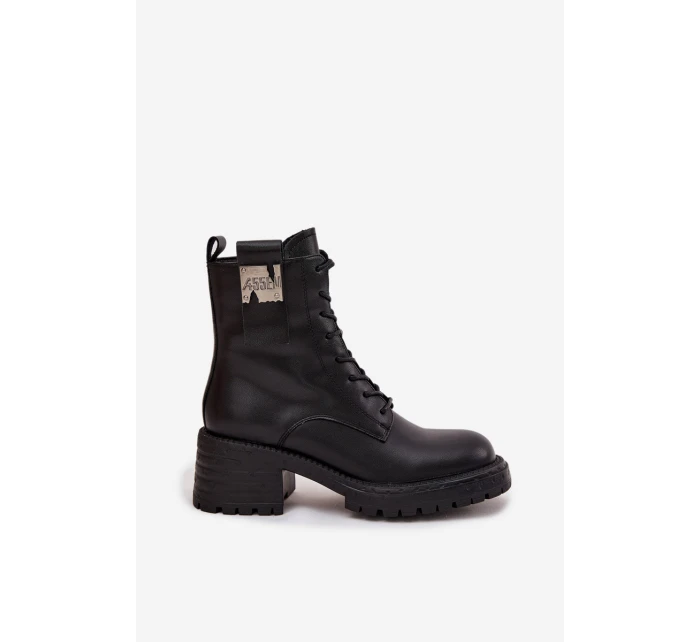 Kožené dámské workery na s ozdobným detailem bordó model 21713665 - Artiker Kožené dámské workery na s ozdobným detailem bordó model 21713665 - Artiker