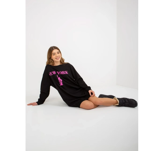 Mikina VI BL 3212.15X čierna a ružová