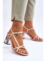 Sandále na podpätku model 179863 Step in style Sandále na podpätku model 179863 Step in style