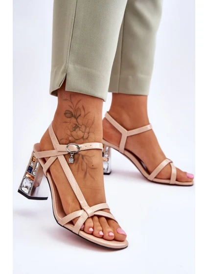 Sandále na podpätku model 179863 Step in style Sandále na podpätku model 179863 Step in style