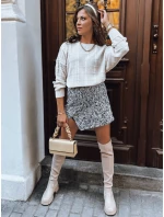 Dámský oversize svetr ecru Dstreet model 21970980 - FashionStreet