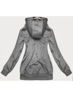 Dámska sivá mikina na zips so sťahovacou šnúrkou (2306)
