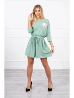 Šaty s flitrovou kapsou tmavě mátové Šaty s flitrovou kapsou tmavě mátové