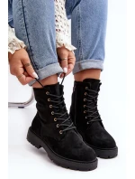 Damskie Botki Workery Na Suwak Czarne Ninsuni Damskie Botki Workery Na Suwak Czarne Ninsuni