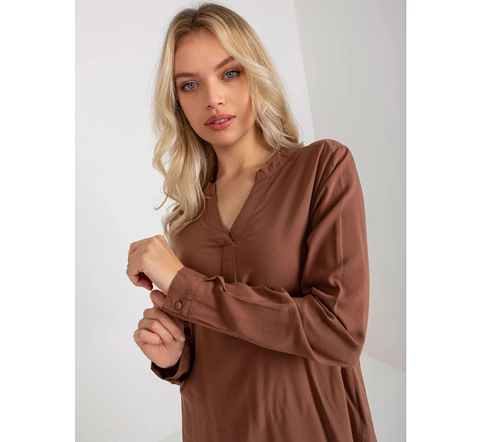 Blúzka D73761M11081A hnedá - FPrice Blúzka D73761M11081A hnedá - FPrice