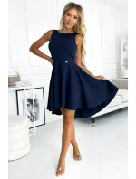 397-2 Elegantné šaty s dlhším zadným dielom - ZELENÉ 397-2 Elegantné šaty s dlhším zadným dielom - ZELENÉ