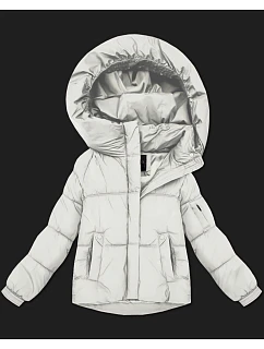 Bílá dámská oversize bunda pro přechodné období model 21422905 - S'WEST