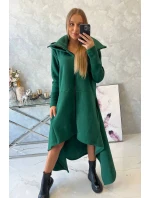 Zateplené šaty s delšími boky tmavě zelené Zateplené šaty s delšími boky tmavě zelené