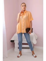 Bavlnené tričko s krátkym rukávom marhuľová