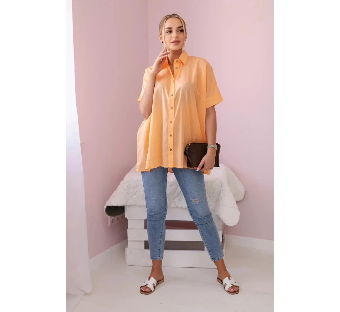 Bavlnené tričko s krátkym rukávom marhuľová