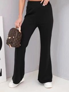 Dámske maslové nohavice s predĺženou nohavicou čierne