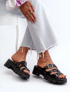 Dámske papuče na nízkom podpätku ZAXY čierne