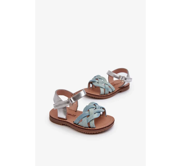 Detské sandále so zapínaním na suchý zips a pletenými remienkami Blue Dianttha Detské sandále so zapínaním na suchý zips a pletenými remienkami Blue Dianttha