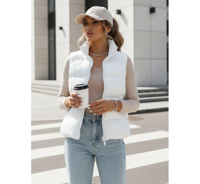 Dámská prošívaná vesta bílá Dstreet model 21970430 - FashionStreet