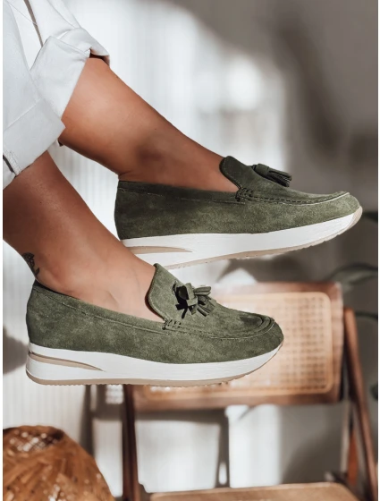 Dámske mokasíny na ľahkom podpätku MOCCKO green FashionStreet ZY0716