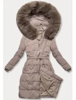 Béžová dámska prechodná bunda s opaskom J Style (16M9176-62) Béžová dámska prechodná bunda s opaskom J Style (16M9176-62)