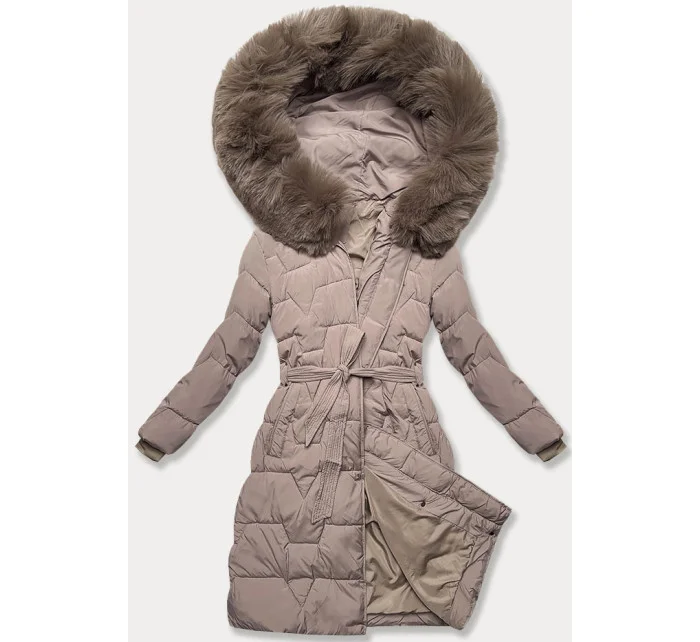 Béžová dámska prechodná bunda s opaskom J Style (16M9176-62) Béžová dámska prechodná bunda s opaskom J Style (16M9176-62)