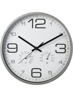 NÁSTENNÉ HODINY 30 CM S TEPLOMEROM BIELE