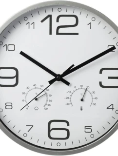 NÁSTENNÉ HODINY 30 CM S TEPLOMEROM BIELE