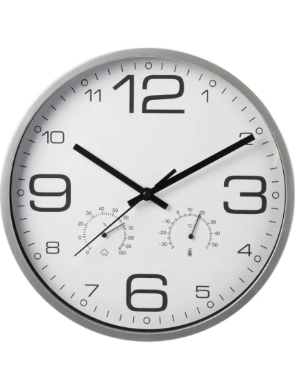 NÁSTENNÉ HODINY 30 CM S TEPLOMEROM BIELE