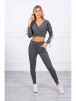 Sada s ozdobnými pásikmi grafitová melanž