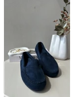 Mokasyny Damskie Z Eko Zamszu Granatowe Amrutia