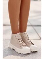 Trampki Damskie Z Cholewką Za Kostkę Big Star OO274006 Beżowe