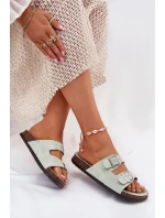 Klapki Damskie Z Klamrami Miętowe Oliena