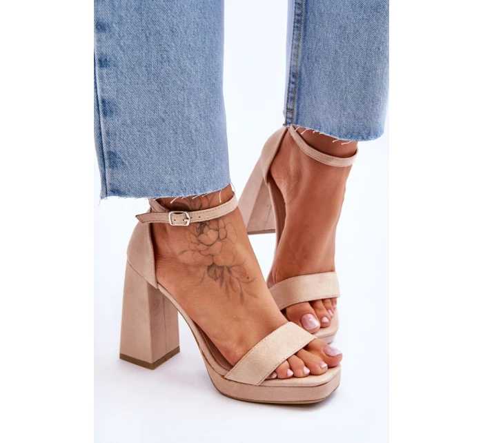 Sandále na podpätku model 179871 Step in style Sandále na podpätku model 179871 Step in style