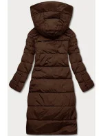 Dlouhá hnědá dámská zimní bunda model 21246315 - LHD