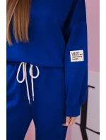 Komplet teplákové + kalhoty máslová látka chrpově modrá