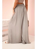 Dámske široké viskózové nohavice s elastickým pásom fango Dámske široké viskózové nohavice s elastickým pásom fango