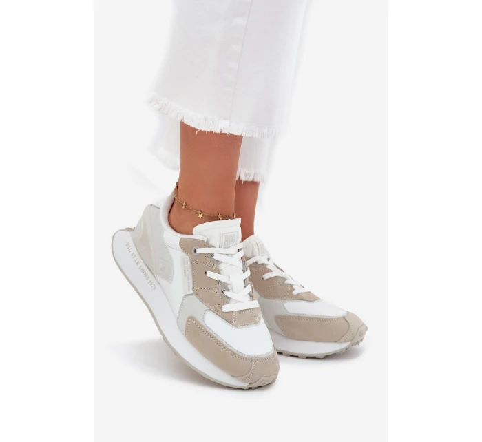 Dámské Kožené Sneakersy Big Star model 21705953 HiPoly System Bílé - Big Star Shoes Dámské Kožené Sneakersy Big Star model 21705953 HiPoly System Bílé - Big Star Shoes