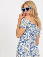 Šaty RO SK bílá a modrá model 17363394 - FPrice Šaty RO SK bílá a modrá model 17363394 - FPrice